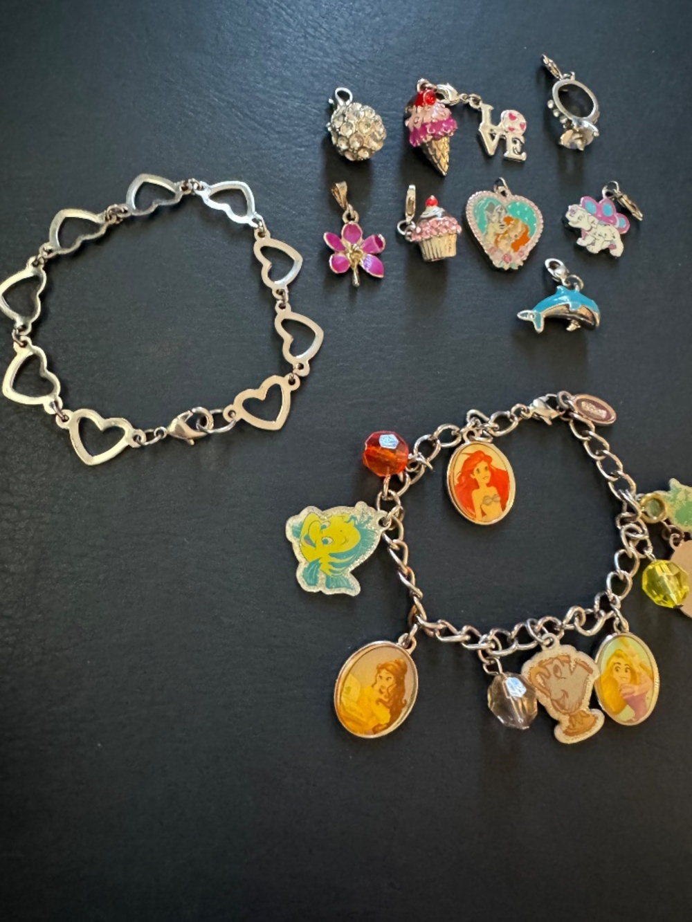 Disney Princess 2-Bracelet & Interchangeable Charm Lot ✨🏰